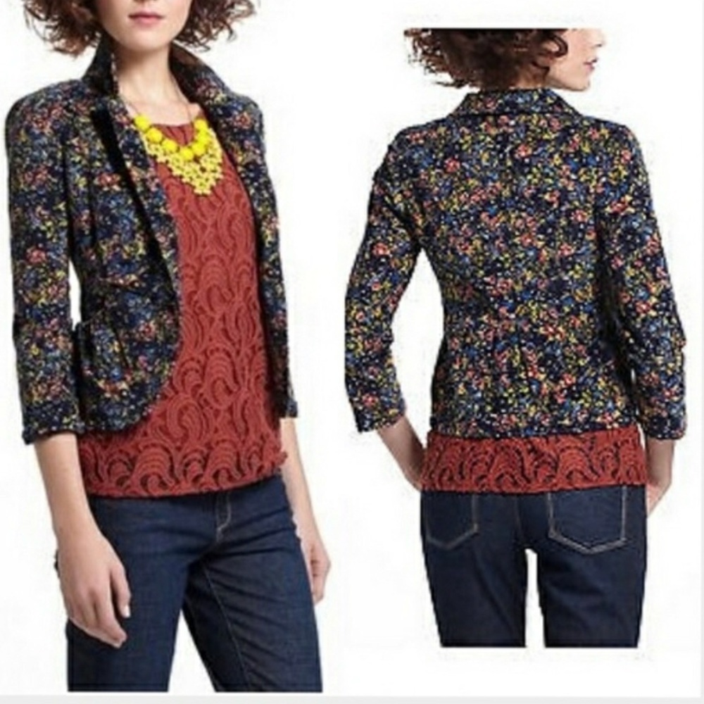 Anthropologie Cartonnier Dusk Garden Cord Blazer